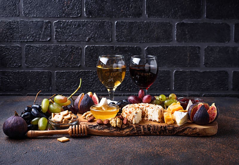 Food, Cheese, Grapes, Still Life, Fruit, Fig, Wine, HD wallpaper
