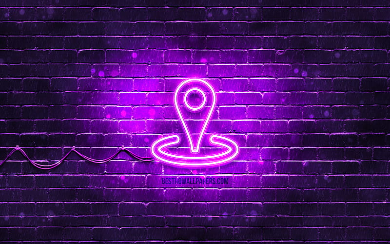 Place neon icon violet background, neon symbols, Place, neon icons, Place sign, computer signs, Place icon, computer icons, HD wallpaper