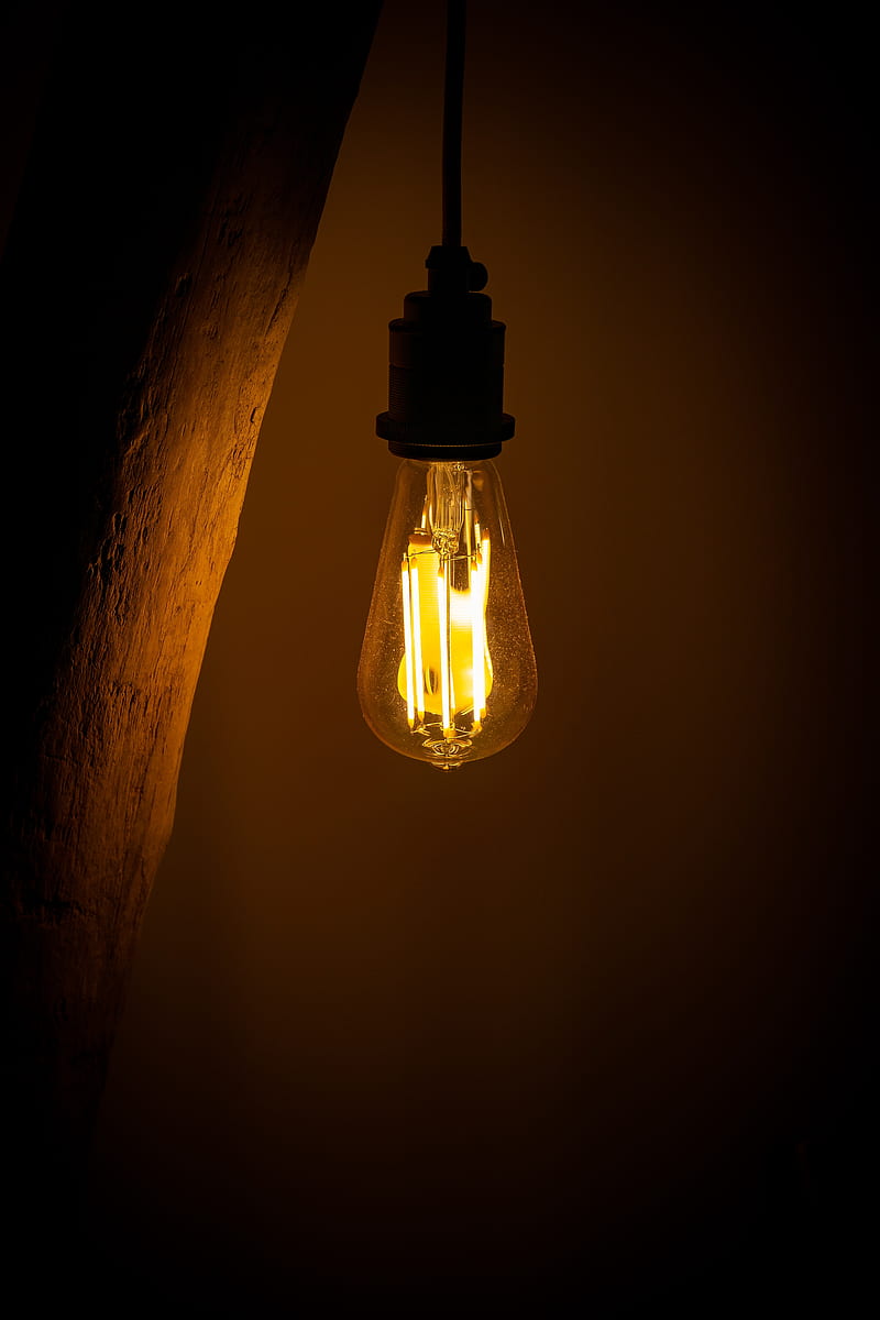 bulb, lighting, lamp, dark, electricity, HD phone wallpaper
