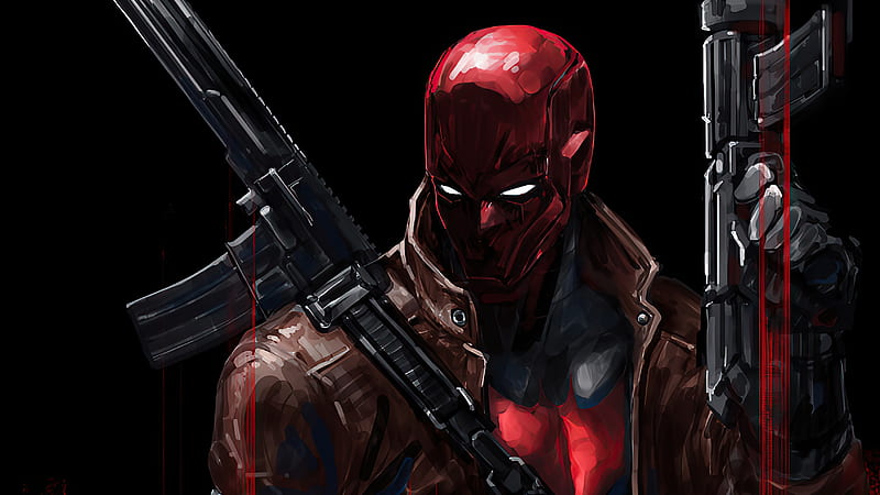 Red Hood With Gun, red-hood, superheroes, artwork, artist, artstation, HD wallpaper