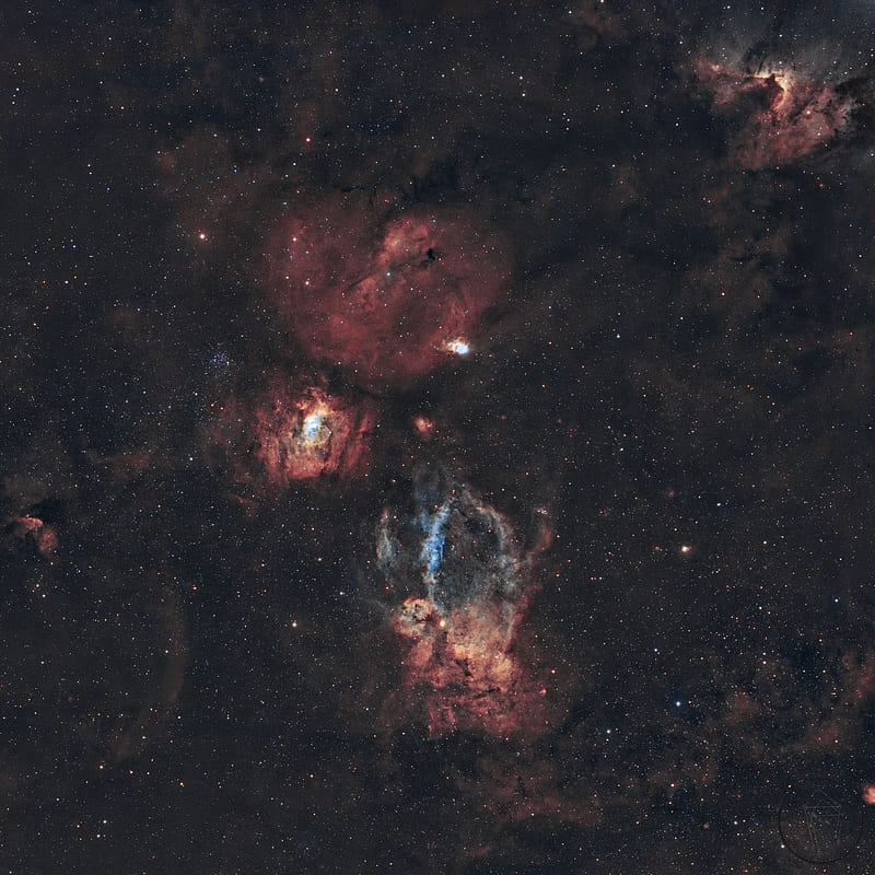lobster claw nebula, nebula, stars, glare, space, HD phone wallpaper