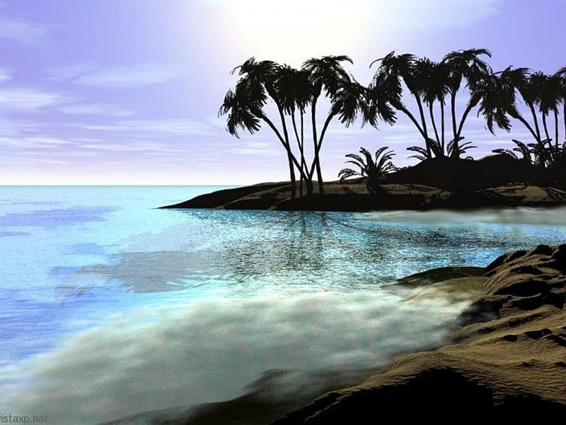 Digitally Enhanced Beach , beach, enhanced, digitall, HD wallpaper