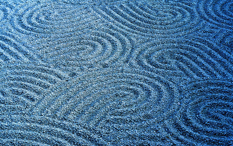Zen Garden, blue sand, HD wallpaper