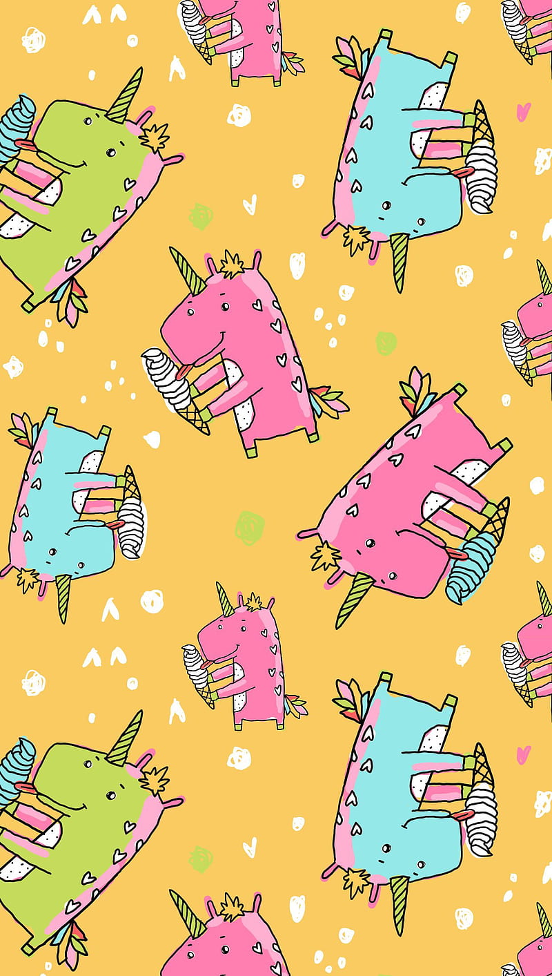 Unicorn Pattern, colorful, HD phone wallpaper