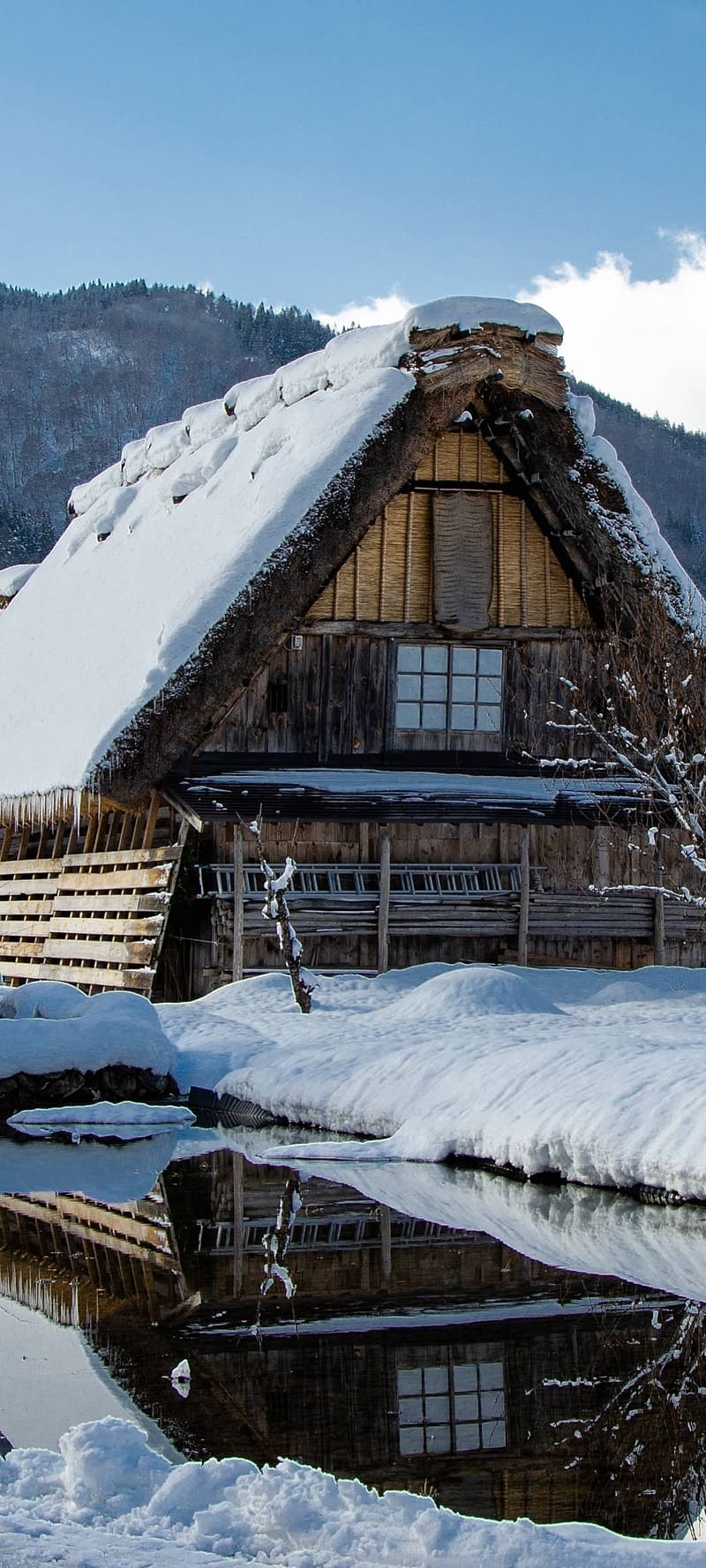 Japan Village Covered in Winter Snow Resolution , City , , and Background - Den, 1080x2400 Japan, HD phone wallpaper