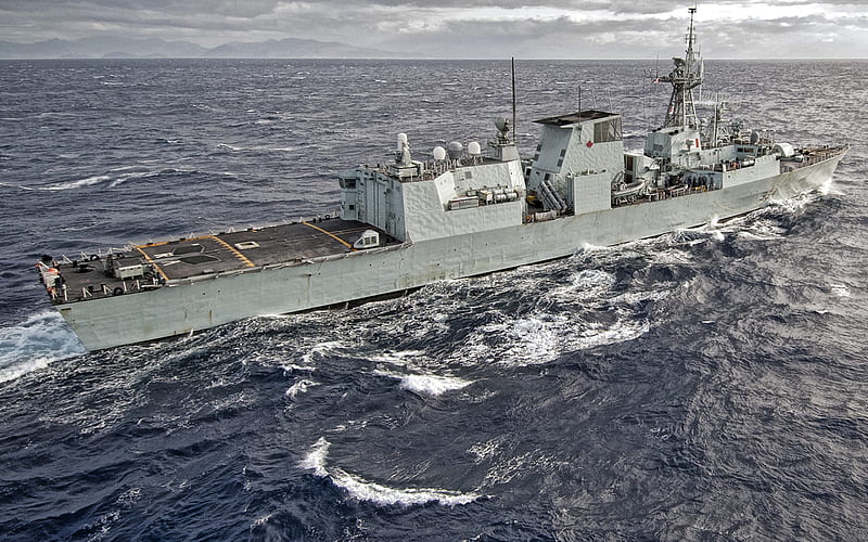 HMCS Regina, FFH 334, Royal Canadian Navy, Canadian frigate, Canadian warships, Halifax-class frigate, Canadian Forces, HD wallpaper