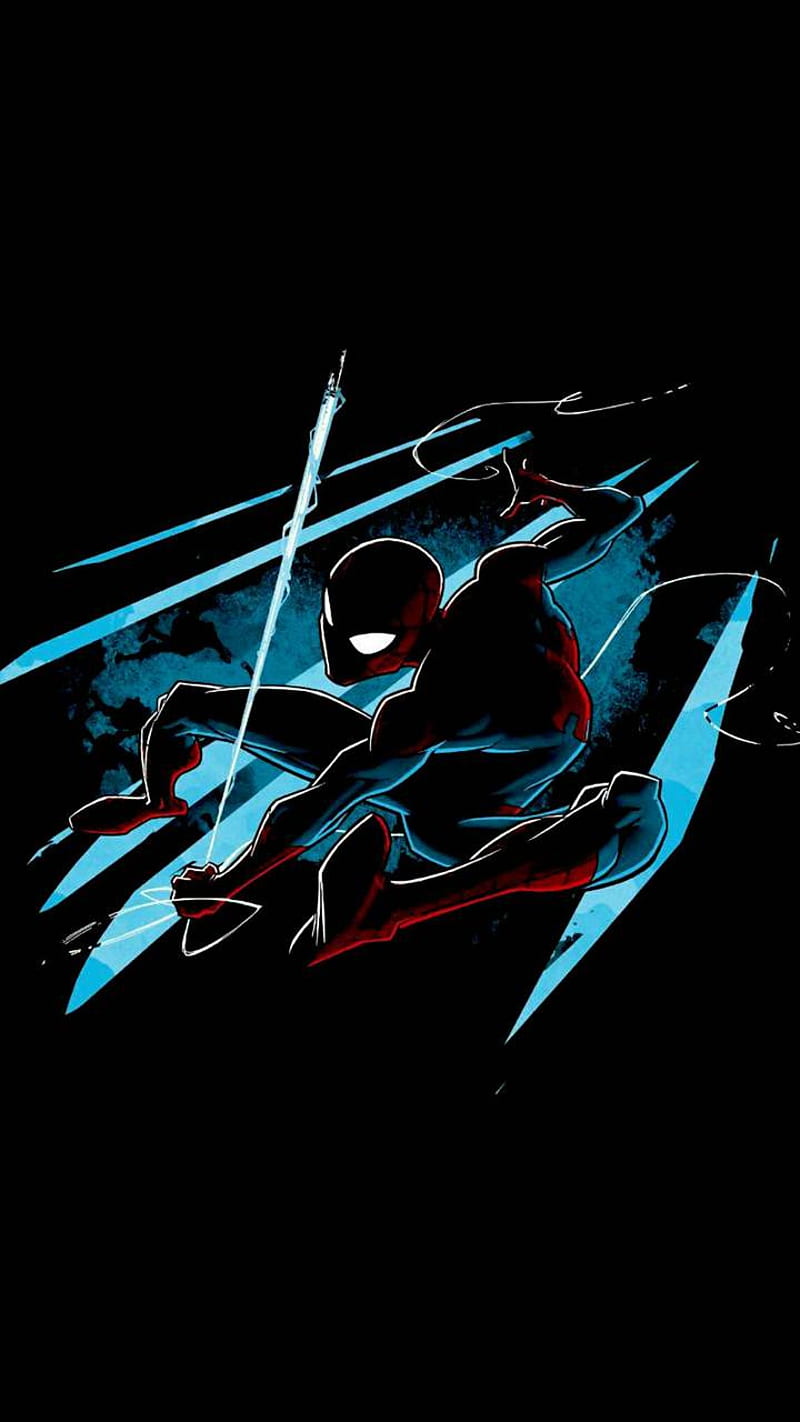 Spiderman Amoled, spiderman, amoled, desenho, black, HD phone wallpaper