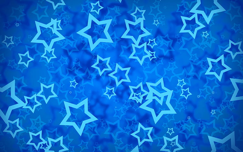 blue stars background stars patterns, background with stars, blue backgrounds, stars textures, abstract backgrounds, HD wallpaper