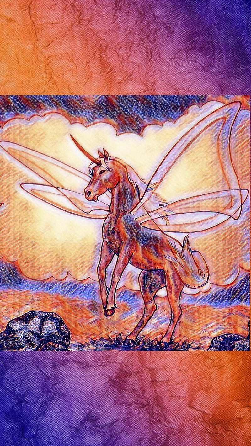Fairy Unicorn Art, alicorn, drawn, faerie, fantasy, horse, magic, myth, HD phone wallpaper