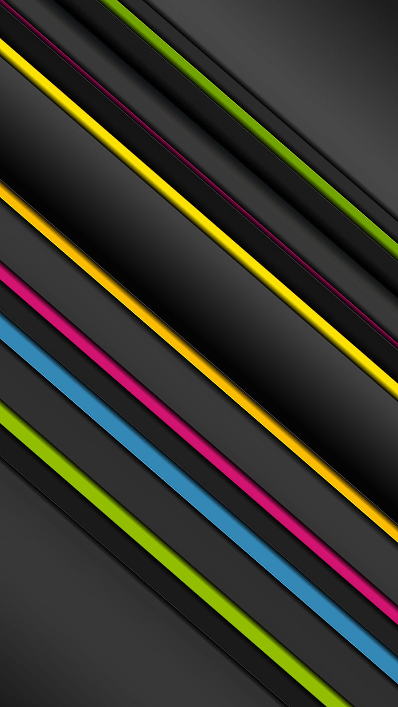 Material Design Abstract Amoled Black Lines Material Design Modern Hd Phone Wallpaper