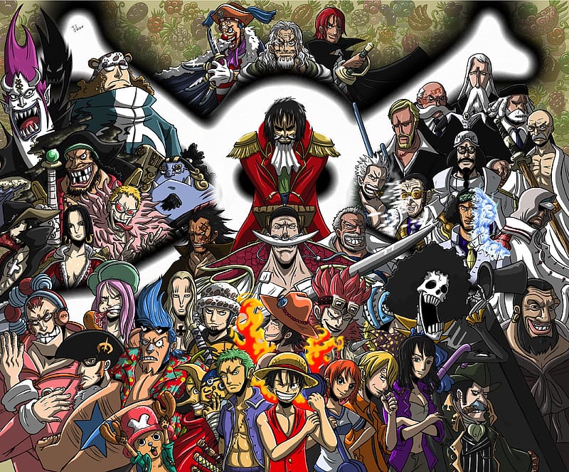 Anime, Portgas D Ace, One Piece, Tony Tony Chopper, Usopp (One Piece), Roronoa Zoro, Monkey D Luffy, Nami (One Piece), Sanji (One Piece), Brook (One Piece), Nico Robin, Gekko Moriah, Trafalgar Law, Jewelry Bonney, Basil Hawkins, Capone Bege, Eustass (One Piece), Scratchmen Apoo, Urouge (One Piece), X Drake, Edward Newgate, Shanks (One Piece), Donquixote Doflamingo, Gol D Roger, Kuzan (One Piece), Sengoku (One Piece), Boa Hancock, Jinbe (One Piece), Bartholomew Kuma, Borsalino (One Piece), Buggy (One Piece), Dracule Mihawk, Dragon Monkey D, Killer (One Piece), Marshall D Teach, Monkey D Garp, Rayleigh Silvers, Sakazuki (One Piece), Smoker (One Piece), HD wallpaper