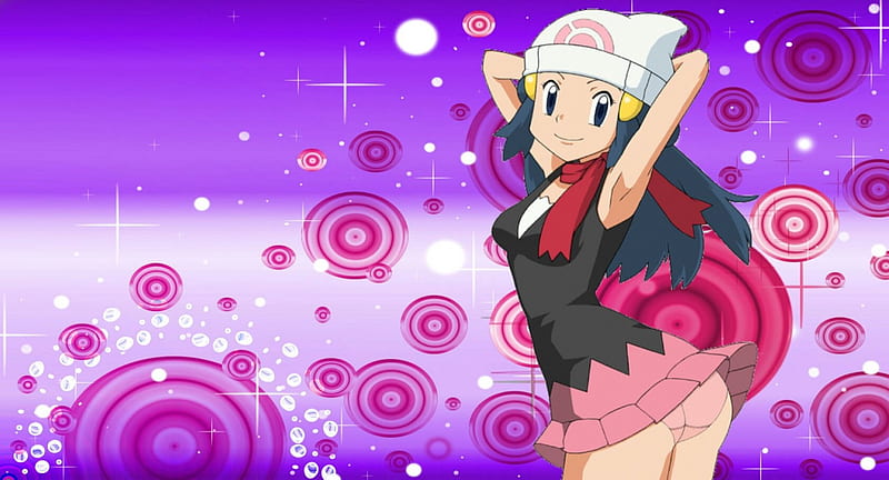 Download Cute Pokemon Trainer Dawn Wallpaper