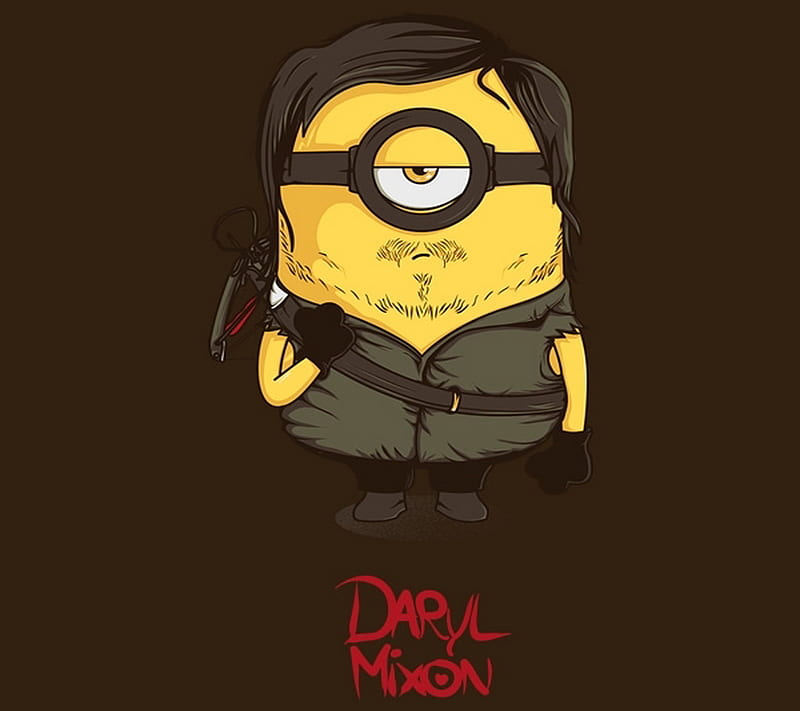 Daryl Dixon Minion, daryl dixon, despicable, fun, series, the walking dead, tv, HD wallpaper