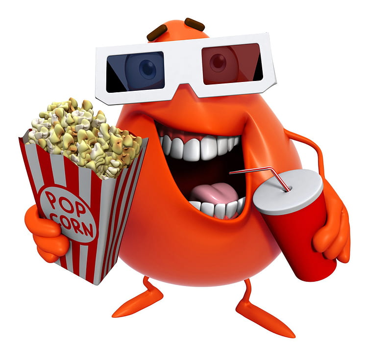 3D Film Monster, movie, popcorn, soda, HD wallpaper