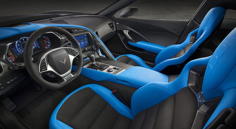2017 Chevrolet Corvette Grand Sport - Tension Blue Full Leather and Suede-Wrapped Interior , car, HD wallpaper