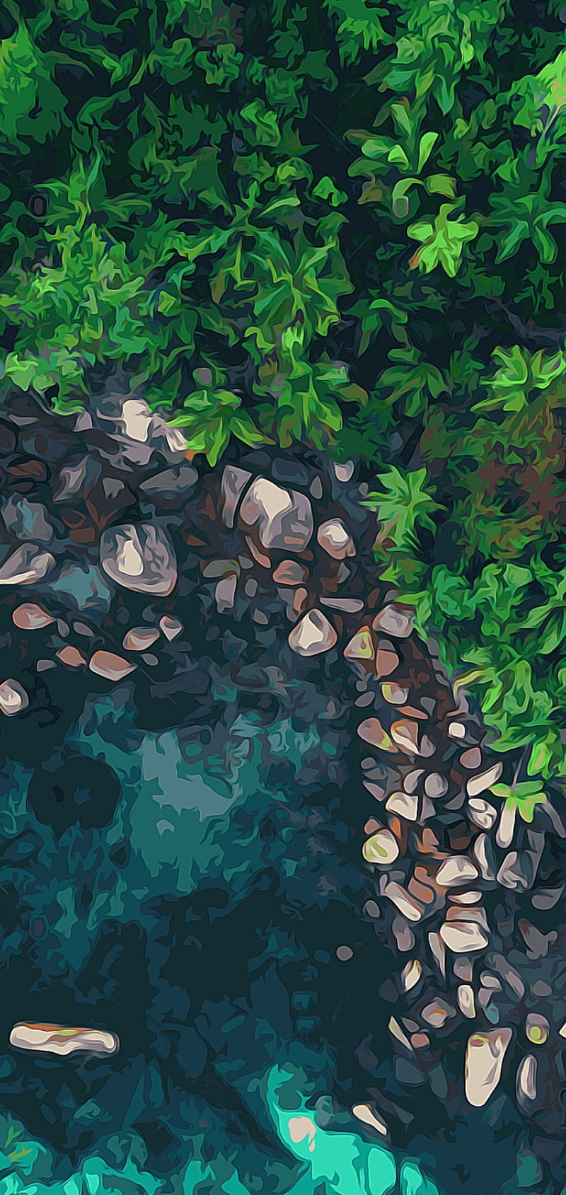 ArtStation - Minimalist Wallpaper 4K - Blue Nature Night Landscape  (multi-device)