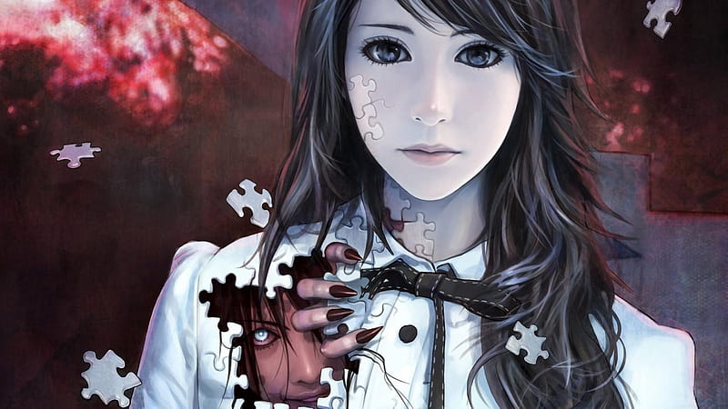 Dangerous Puzzle, puzzle, girl, anime, dark, HD wallpaper | Peakpx