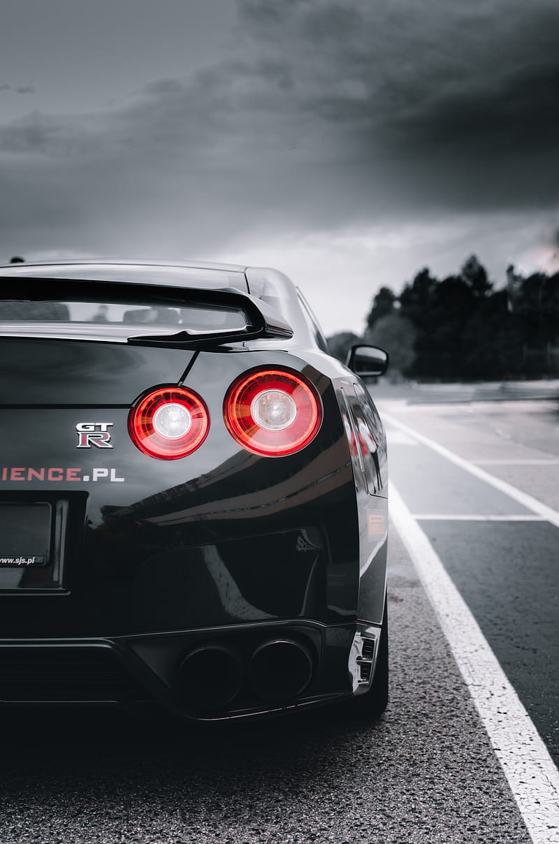 Nissan GtR Black, nissan, nissan-gtr, carros, black, HD wallpaper