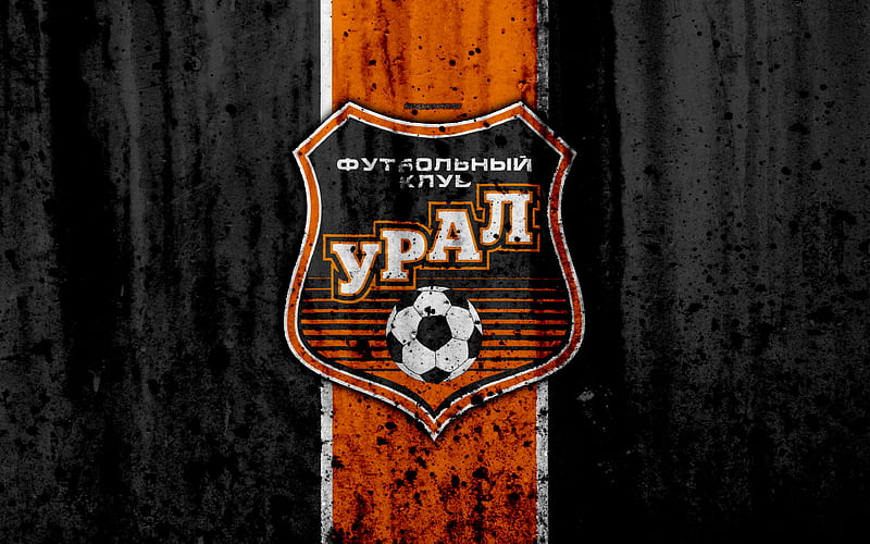 FC Ural, grunge, Russian Premier League, art, soccer, football club, Russia, Ural, logo, stone texture, Ural FC, HD wallpaper