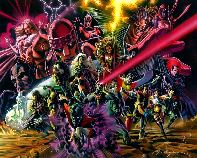 90's X-men, colossus, cyclops, wolverine, magneto, storm, apocalypse, mister sinister, dark phoenix, sentinels, HD wallpaper