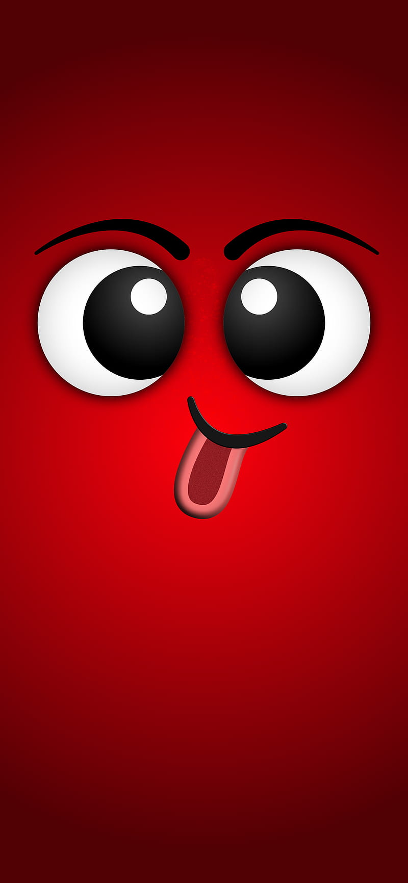 owwwww!, Mobile, cute, eyes, face, naughty, red, smile, tongue, HD phone wallpaper