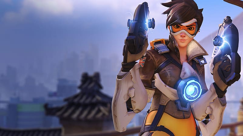 Overwatch, video game art, Tracer (Overwatch), artwork, digital art, HD  phone wallpaper