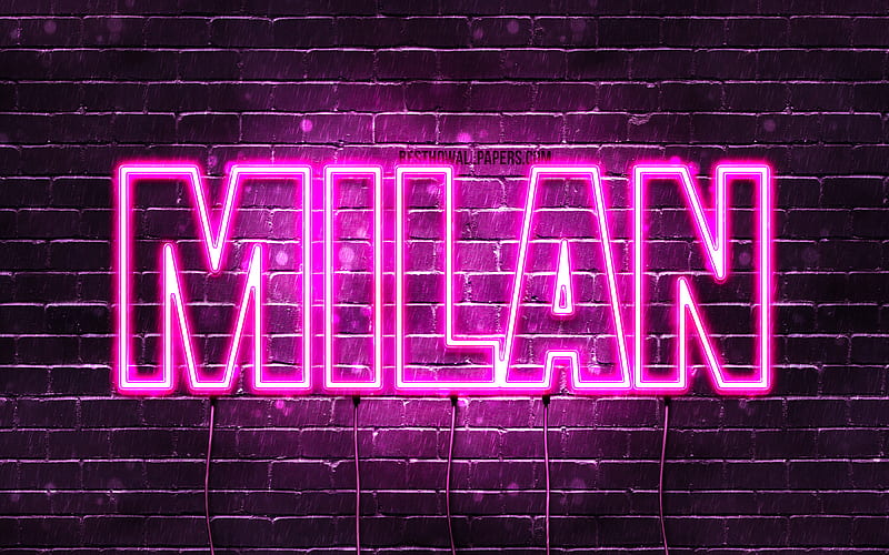 Milan with names, female names, Milan name, purple neon lights, Happy  Birtay Milan, HD wallpaper | Peakpx