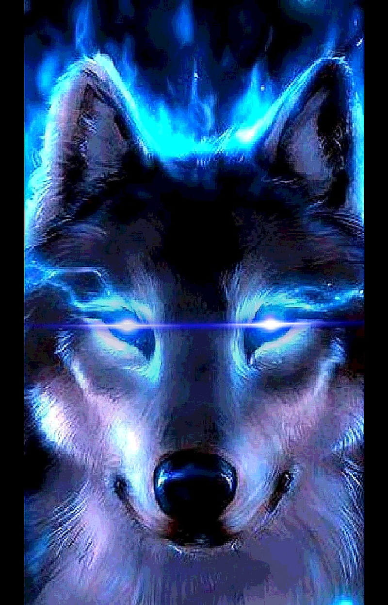 Lobo azul, azul, lobo, neón, Fondo de pantalla de teléfono HD | Peakpx
