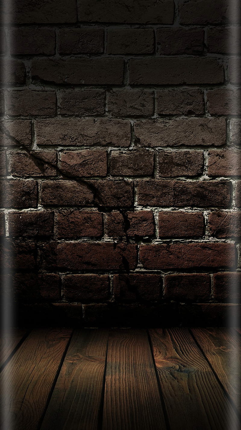 Wall, brick, bricks, edge, wood, HD phone wallpaper