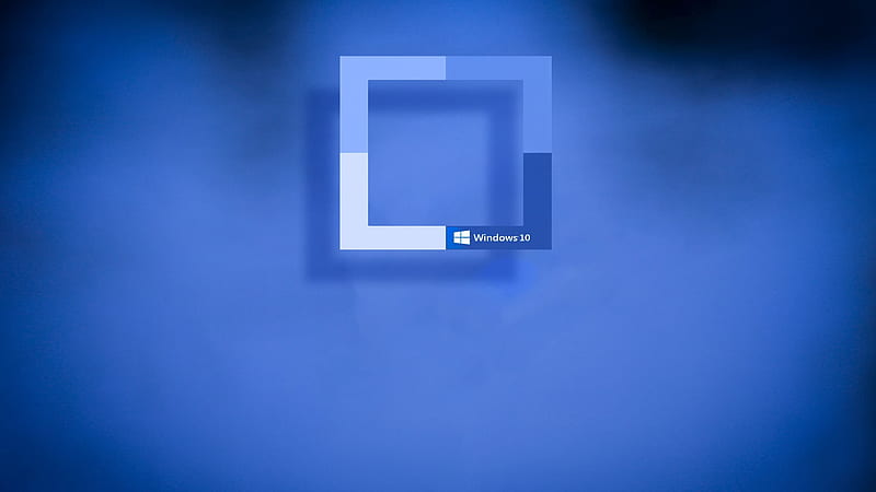 Windows 10, rectangles, blue background, creative, HD wallpaper
