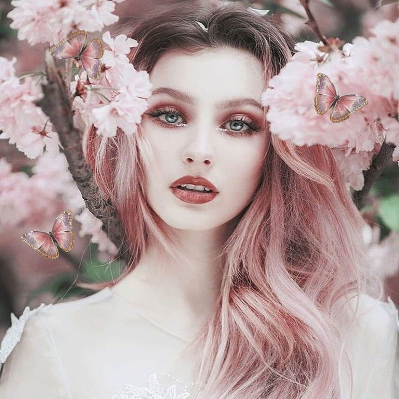 Ethereal Beautiful Pink, Vanja Jadnik, wispy, pastel, pink hair, female ...
