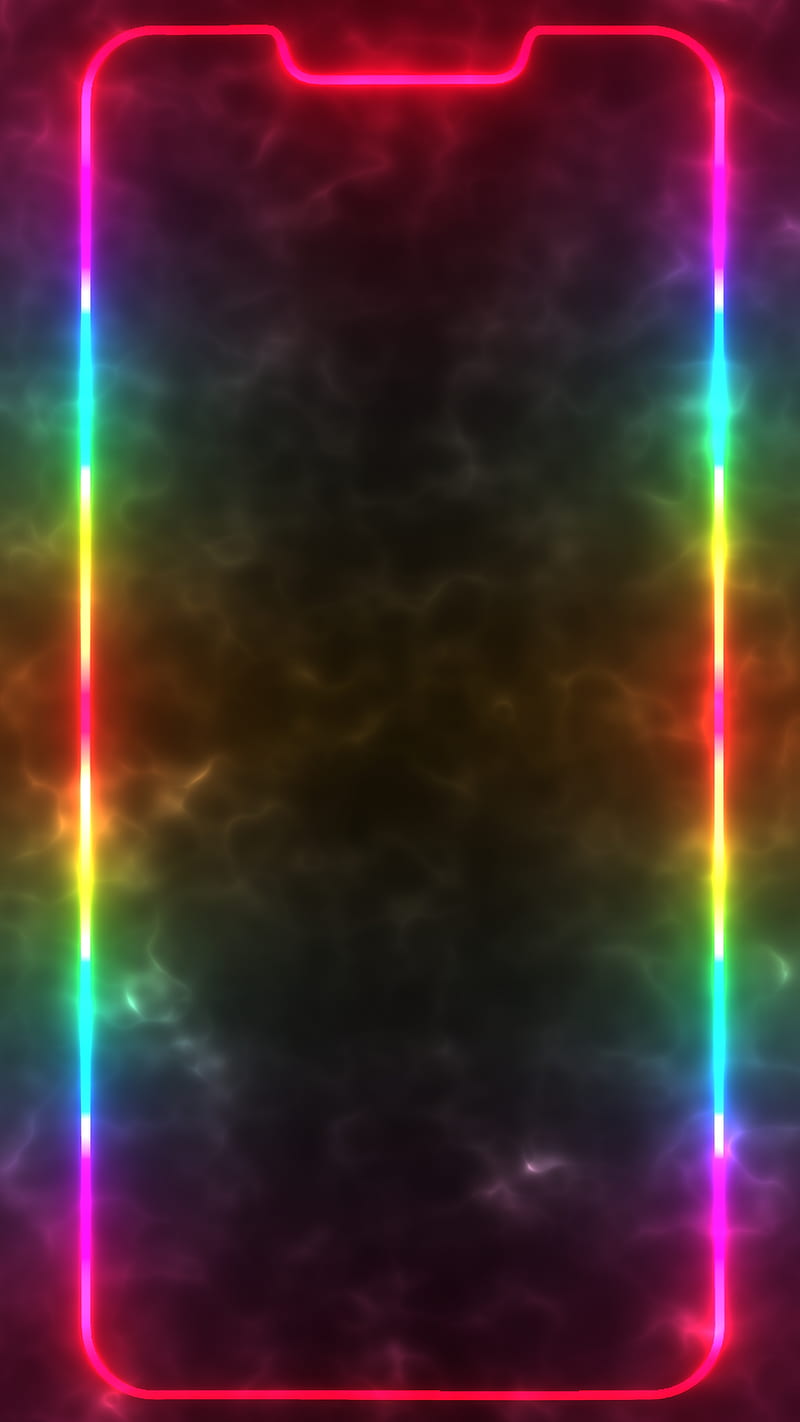 Rainbow Notch Frame, amoled, black, border, light, neon, oneplus, samsung,  smoke, HD phone wallpaper | Peakpx