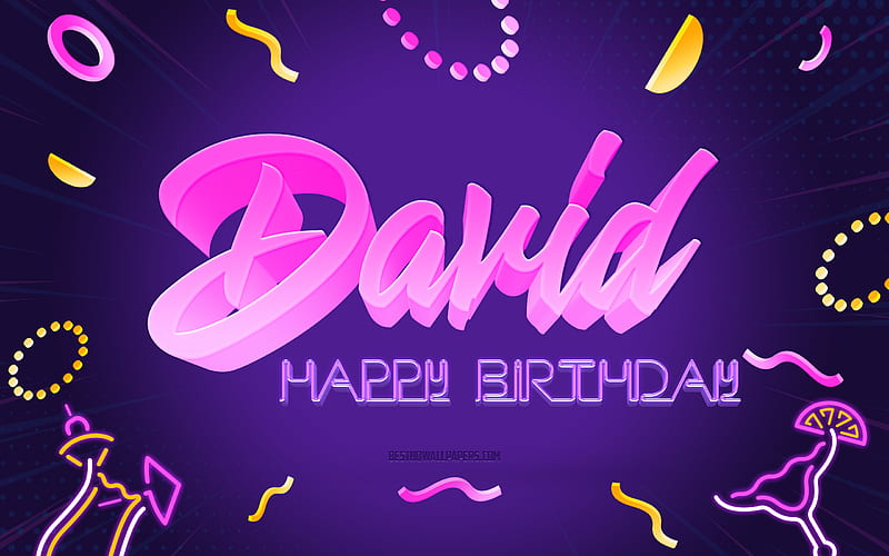 Happy Birtay David Purple Party Background, David, creative art, Happy David birtay, David name, David Birtay, Birtay Party Background, HD wallpaper