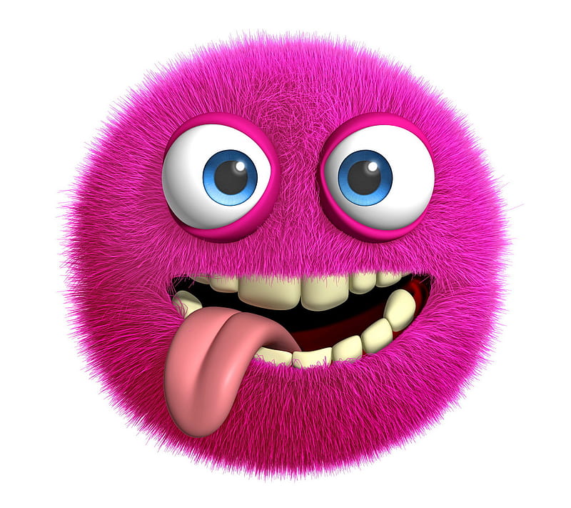 3D Monster, ball, cute, face, funny, HD wallpaper