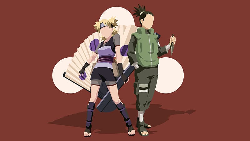 Anime, Naruto, Minimalist, Temari (Naruto), Shikamaru Nara, HD wallpaper