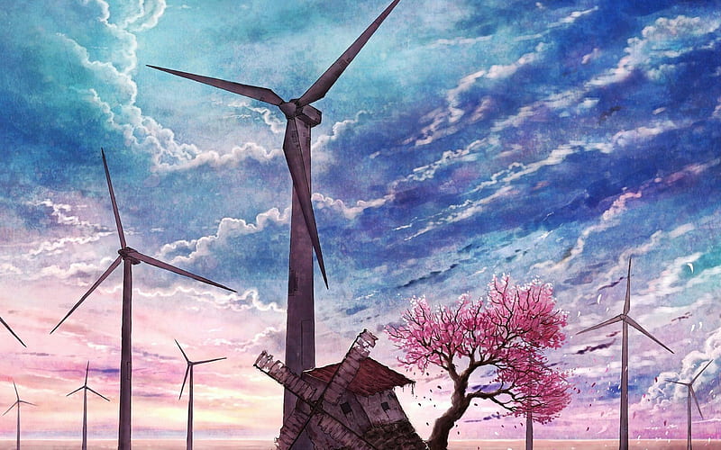 old windmill-Artistic creation design, HD wallpaper