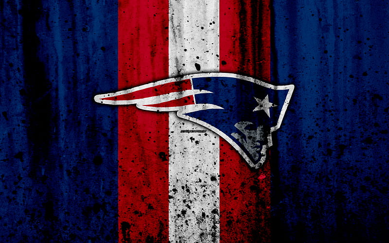 New England Patriots, grunge, NFL, american football, NFC, USA, art, stone texture, logo, East Division, HD wallpaper