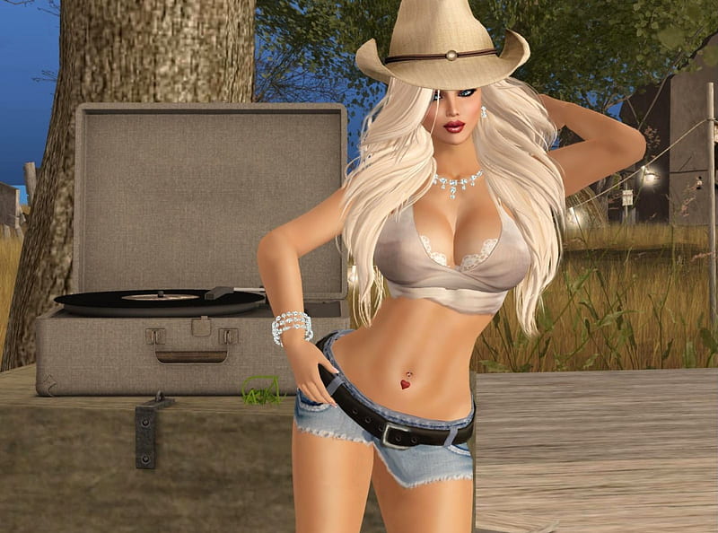 720p Free Download Dancing Cowgirl Art Female Models Hats Fun Women 3d Anime 2067
