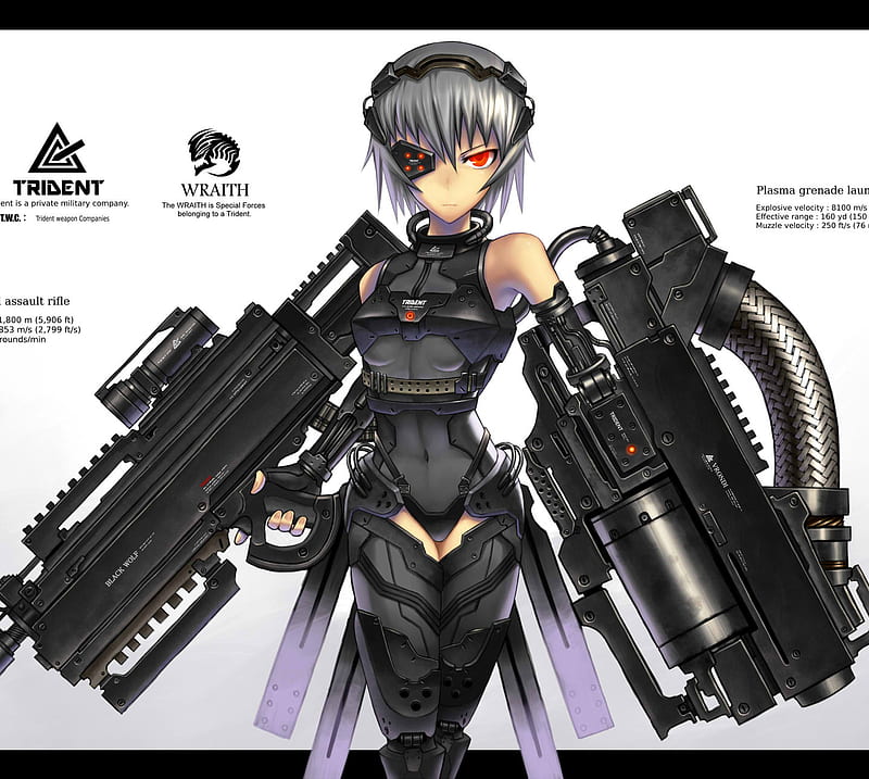 Mecha Girl 2, anime girl, huge weapon, mecha, HD wallpaper