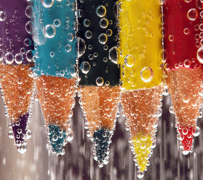 bubbles, color, pens, HD wallpaper