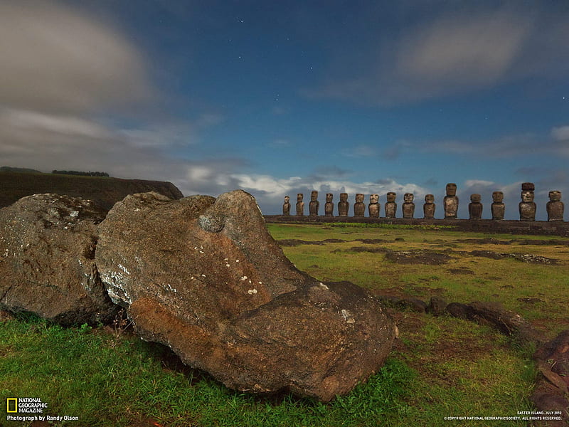 Moai Easter Island-National Geographic graphy, HD wallpaper