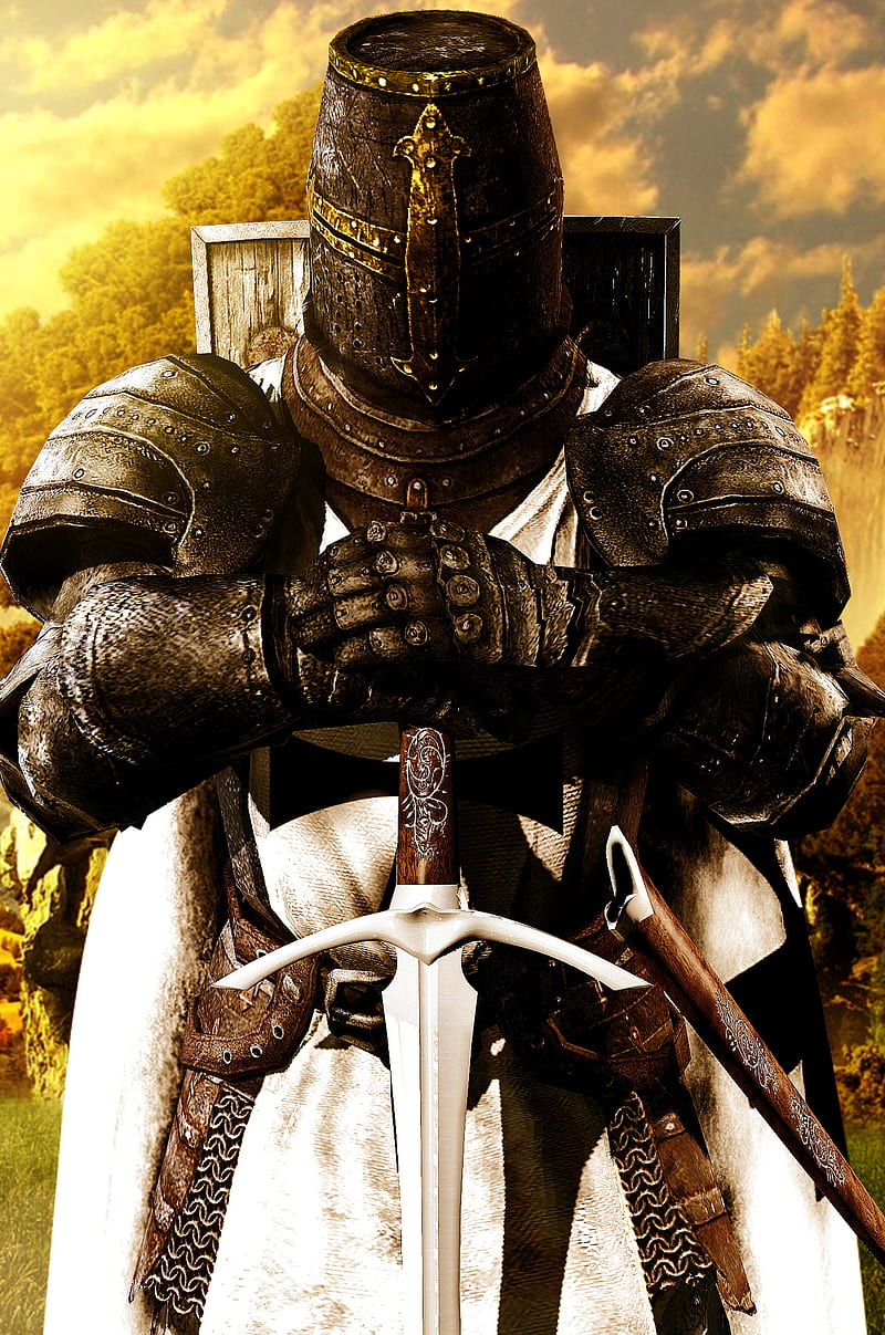 Templar Knight, templar, warrior, HD phone wallpaper