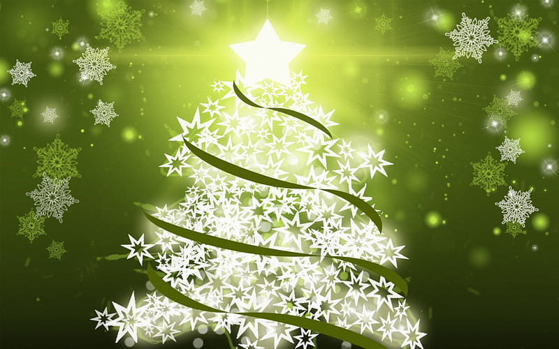 STAR CHRISTMAS TREE, OLIVE, GREEN, CHRISTMAS, TREE, COLOR, HD wallpaper