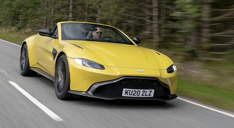 2021 Aston Martin Vantage Roadster (Color: Yellow Tang) - Front Three-Quarter , car, HD wallpaper 2021 Aston Martin Vantage Roadster (Color: Yellow Tang) - Front Three-Quarter , car, HD wallpaper