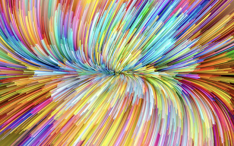 multicolored waves, colorful waves, rainbow, abstract art, creative, MacOS Mojave, abstract waves, HD wallpaper