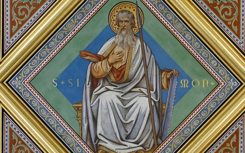 Apostle Simon, apostle, painting, church, saint, icon, HD wallpaper