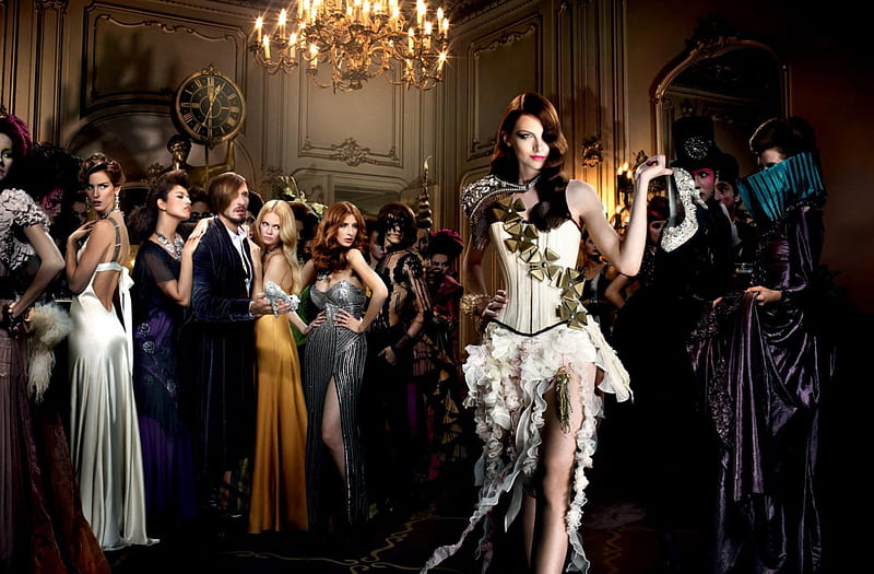Modern day Cinderella, ladies, glass, models, slippers, ballroom, cinderella, HD wallpaper