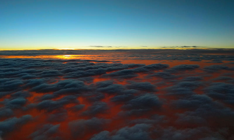 Sunset Above Clouds, sunset, clouds, nature, graphy, HD wallpaper