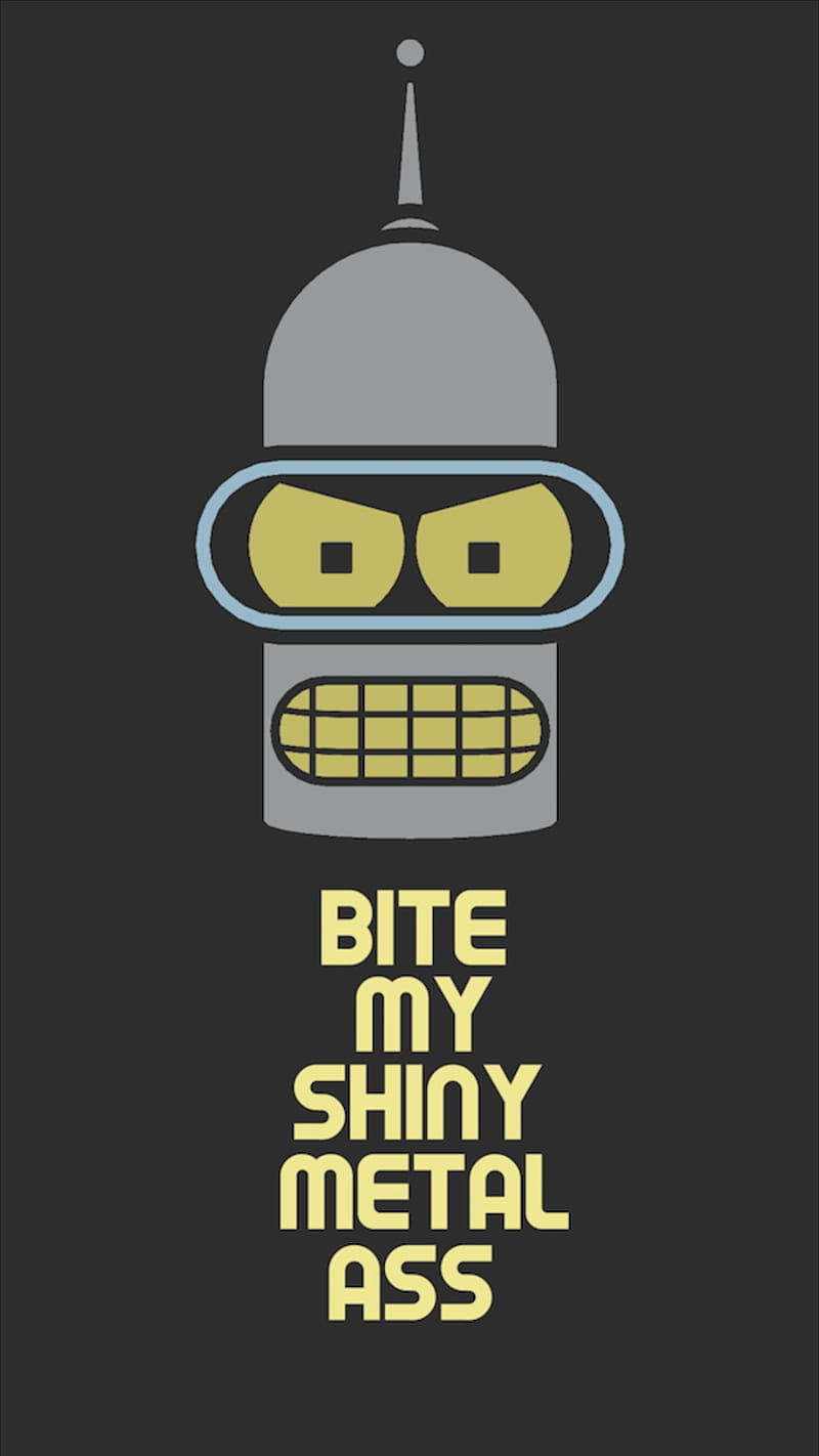 Bender, cartoon, futurama, metal, robot, HD phone wallpaper