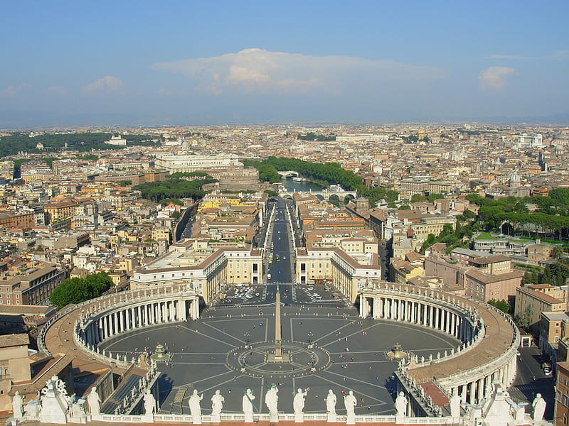 Piazza San Pietro, Citta del Vaticano, arquitecture, papa, vaticano, vatican, rome, roma, italia, pope, italy, HD wallpaper
